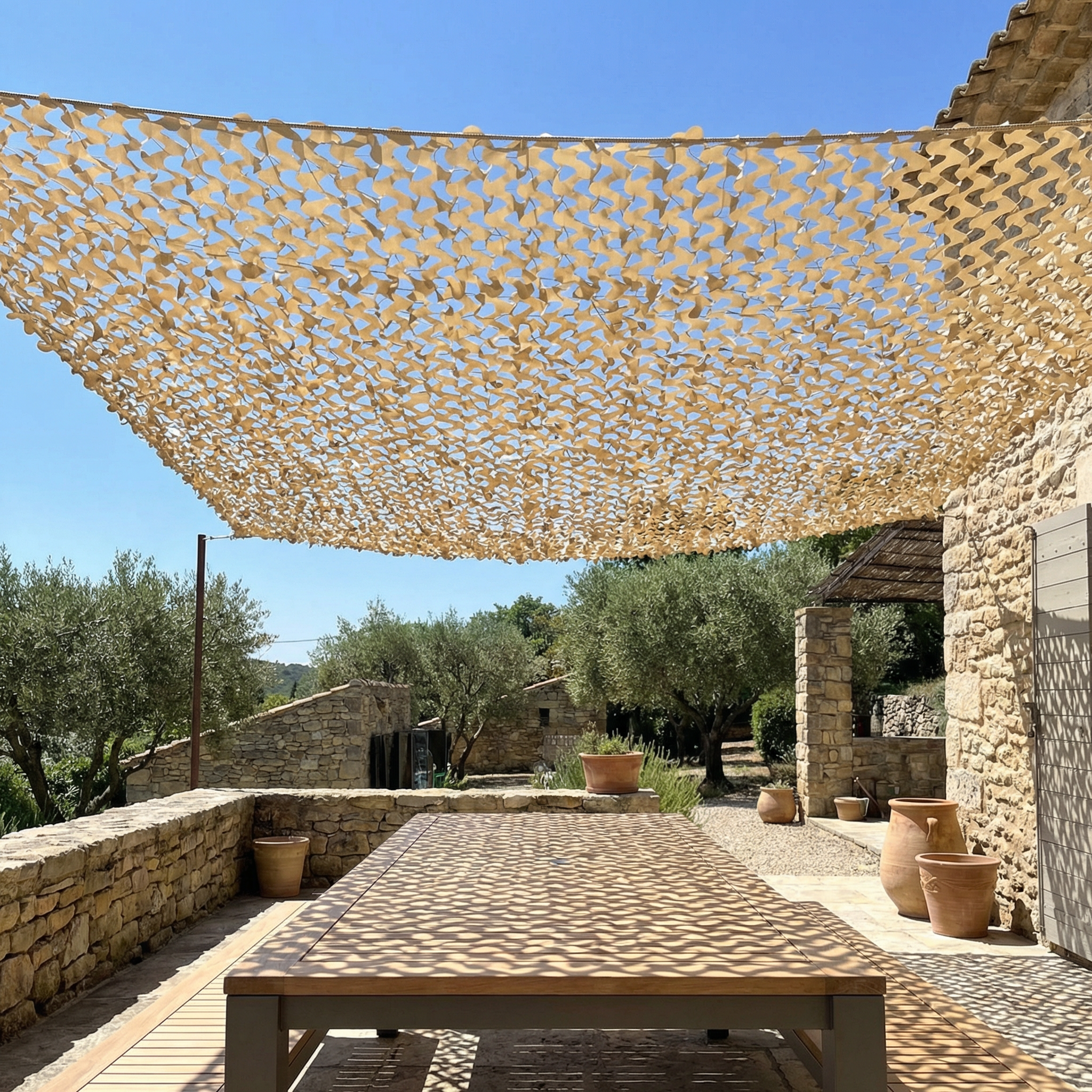 Sand Reinforced Shade Net for Patio & Pergola - Warm Shade