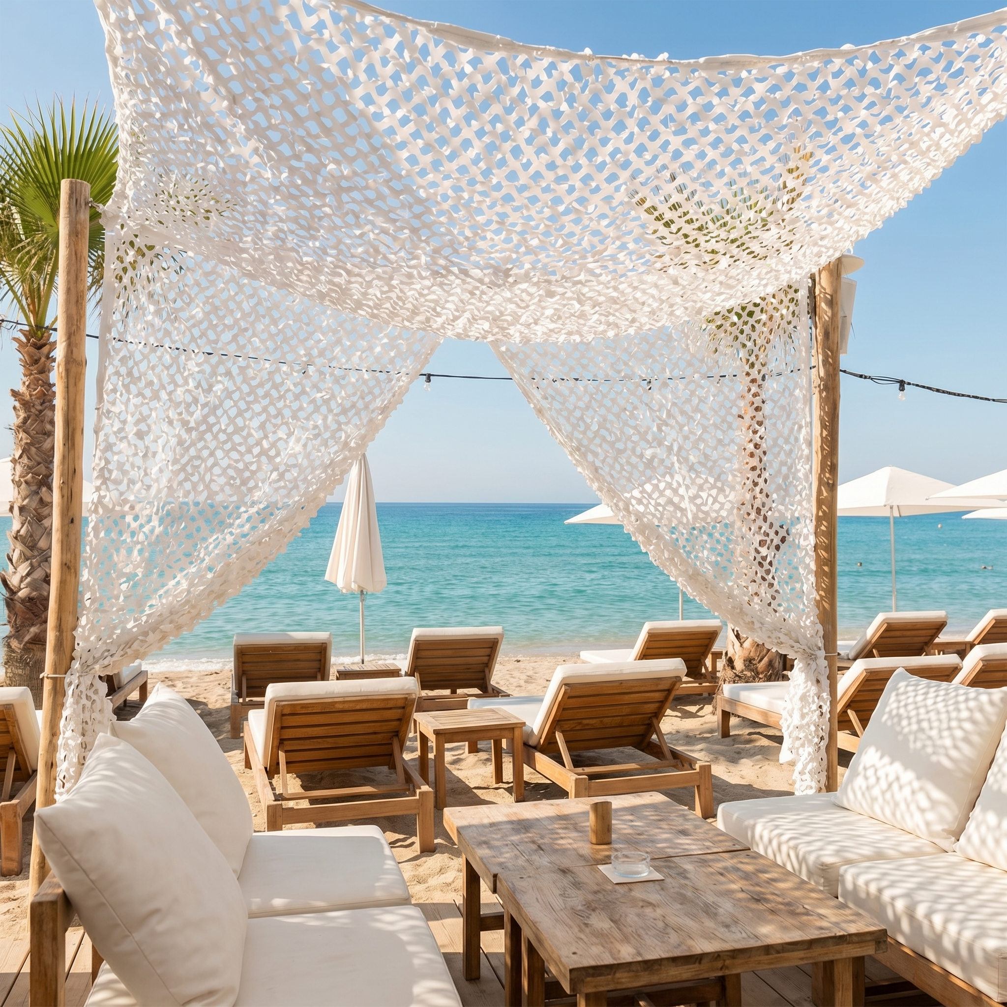 White Reinforced Shade Net for Patio & Pergola - UV Treated