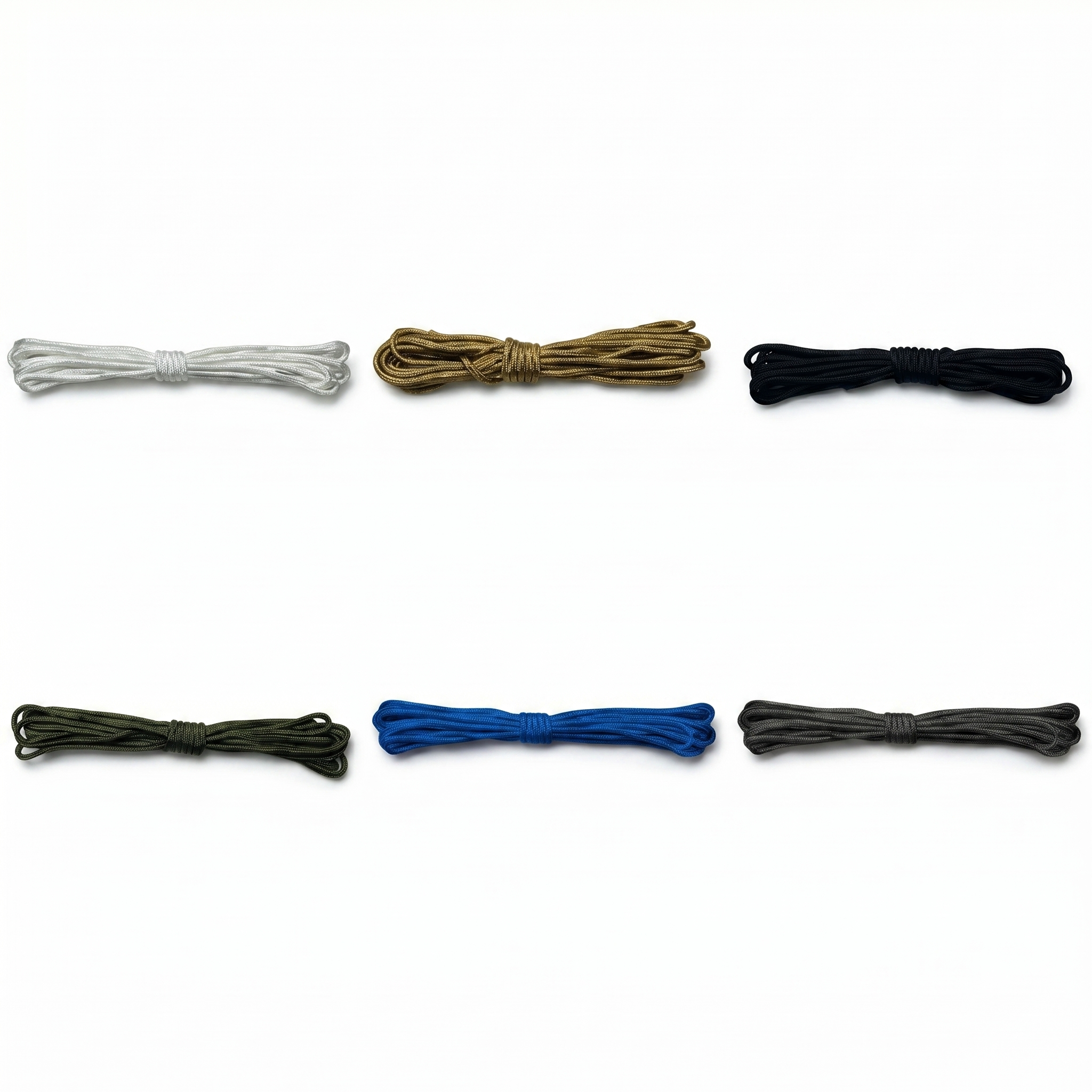 TheFrenchNets braided tie-down cord coiled in white shade ready for install.