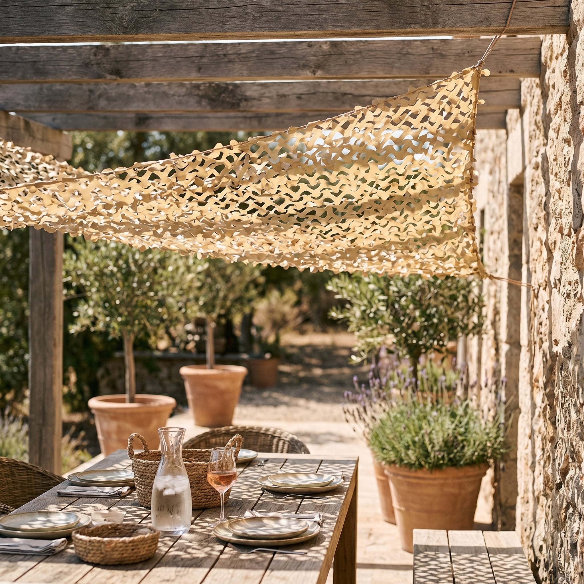 Sand Reinforced Shade Net for Patio & Pergola - Warm Shade